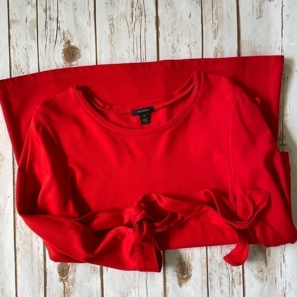 Halogen Red Tie Sleeve Tunic Top, M - Picture 7 of 8